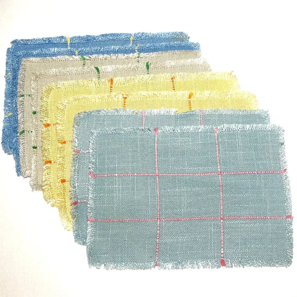 Set of 6 Vintage MCM Handwoven Cocktail Mats